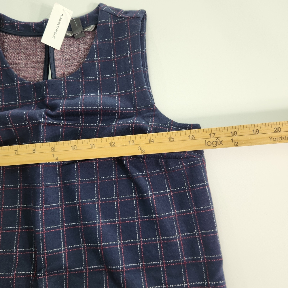 Banana Republic Women's  Tank Top Blouse Size S Plaid sleeveless  blue NWT 01 - Picture 7 of 9